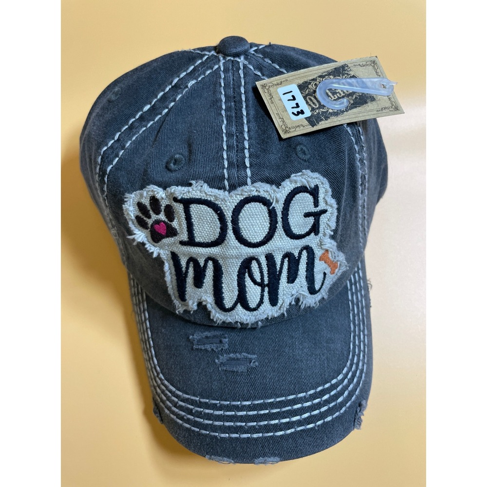 KBETHOS Baseball Cap‎ Womens OS Charcoal Grey New Dog Mom Distressed Dad Hat